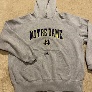 Vintage Adidas University of Notre Dame ND Adidas Logos Hoodie Sz XL Football